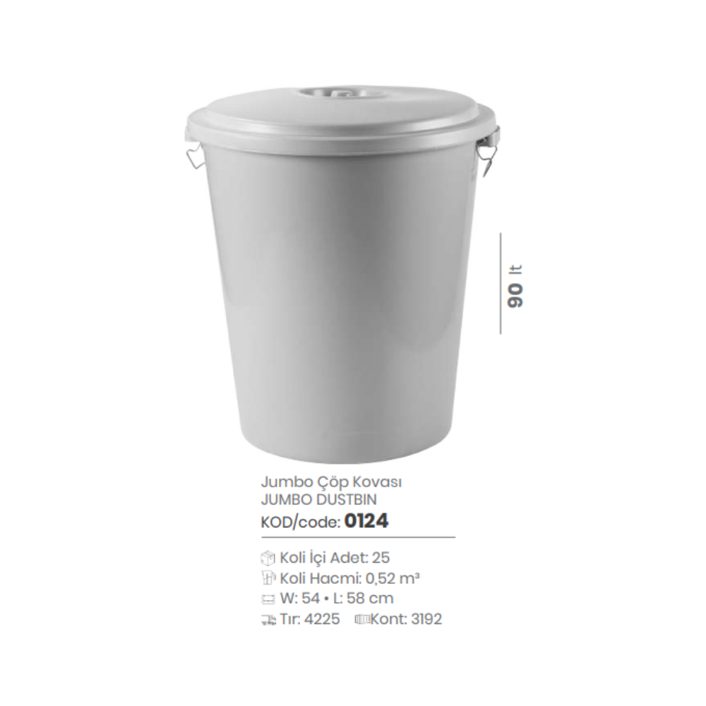CUBO DE BASURA JUMBO 90 LT