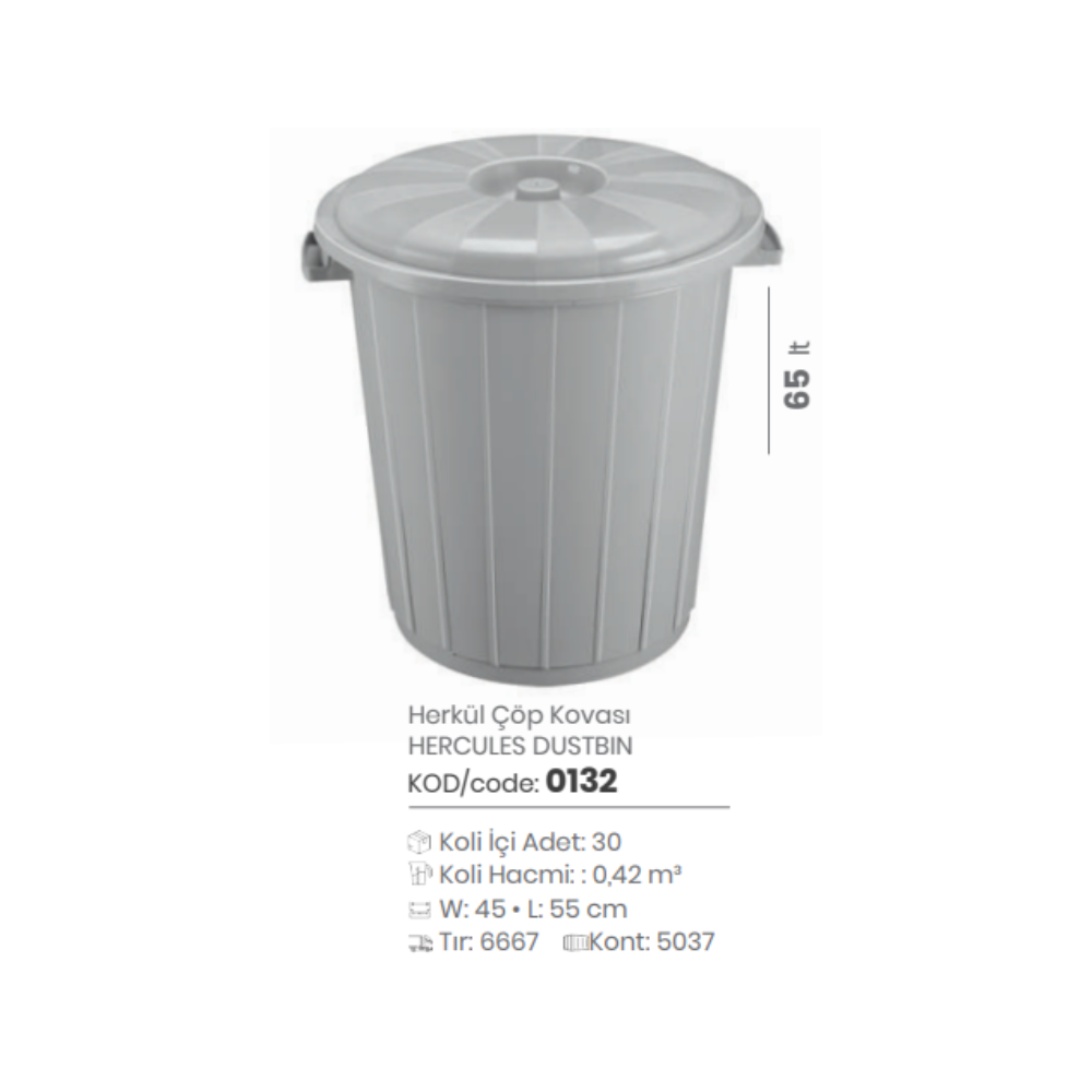 CUBO DE BASURA DE HÉRCULES 65 LT
