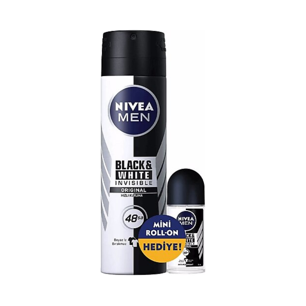 NIVEA DEO 150 ML ERK BLANCO Y NEGRO + ORIGINAL 25 ML