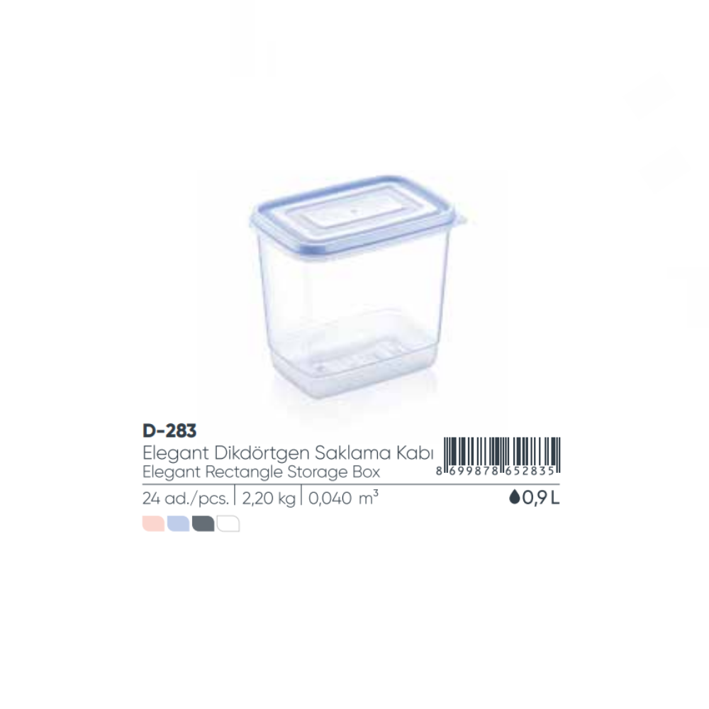 ELEGANTE CAJA DE ALMACENAJE RECTANGULAR 900 ml