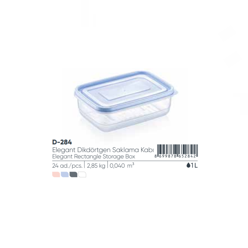 ELEGANTE CAJA DE ALMACENAMIENTO RECTANGULAR 1,0 lt