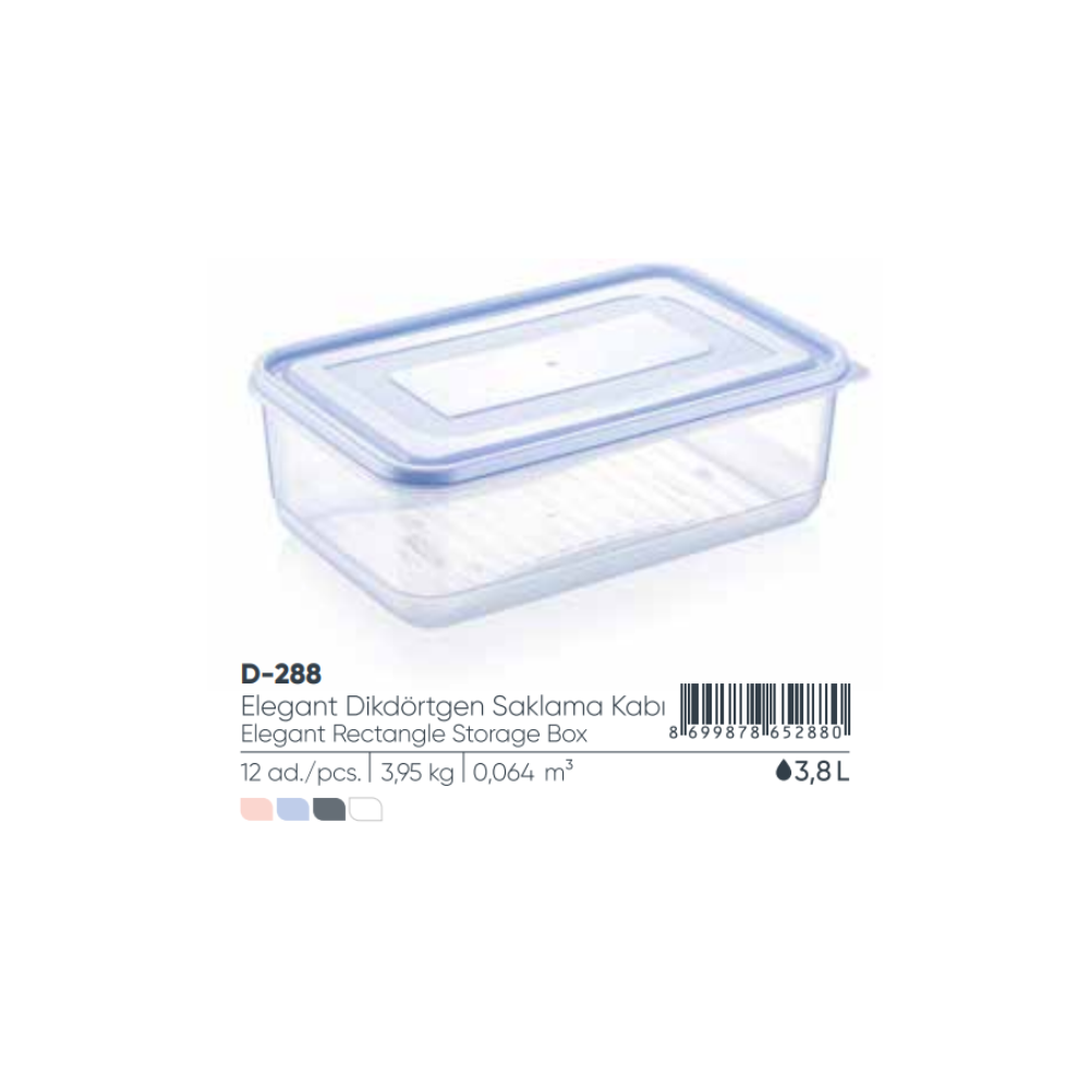 ELEGANTE CAJA DE ALMACENAMIENTO RECTANGULAR 3,8 lt