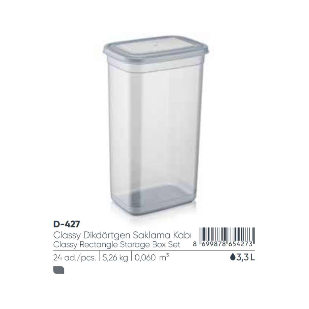 ELEGANTE CAJA DE ALMACENAMIENTO RECTANGULAR DE 3.3LT