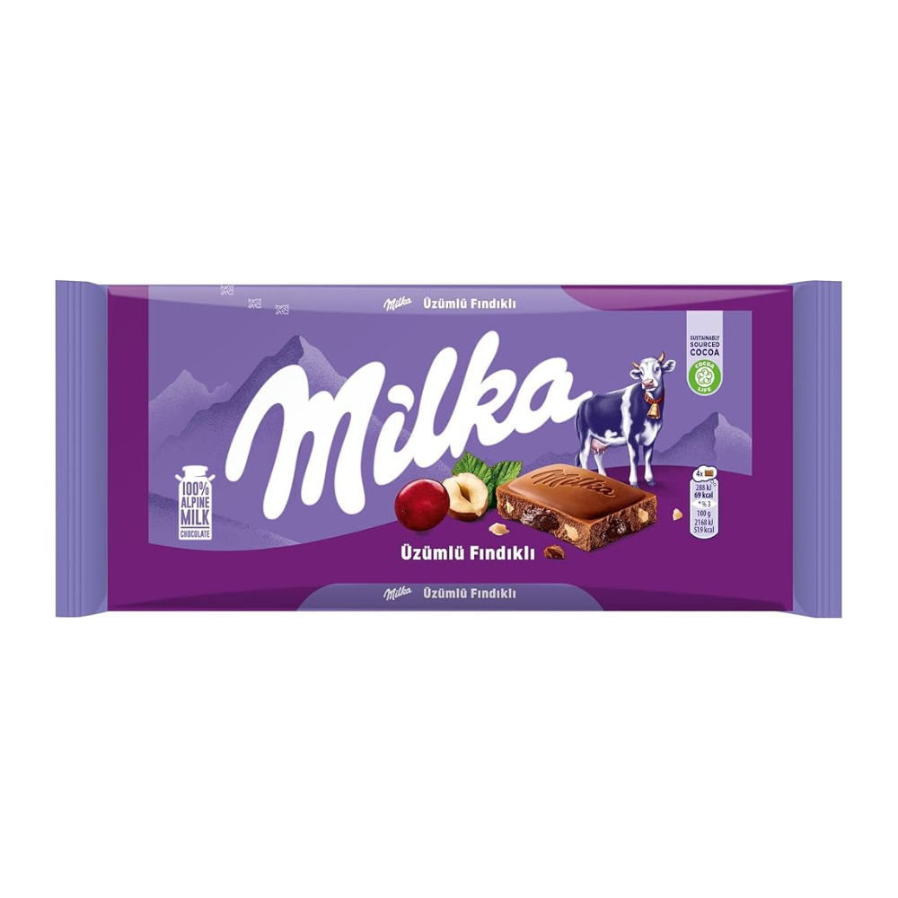 MILKA 80GR UVAS CHOCOLATE CACAHUATE