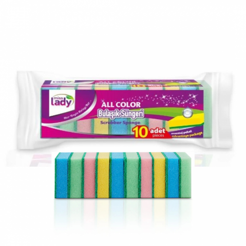 Miss Lady All Color 10'Lu Sünger - Koli 30 Adet