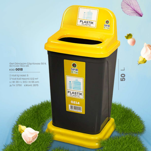 Papelera de basura de Reciclaje de 50 Litros