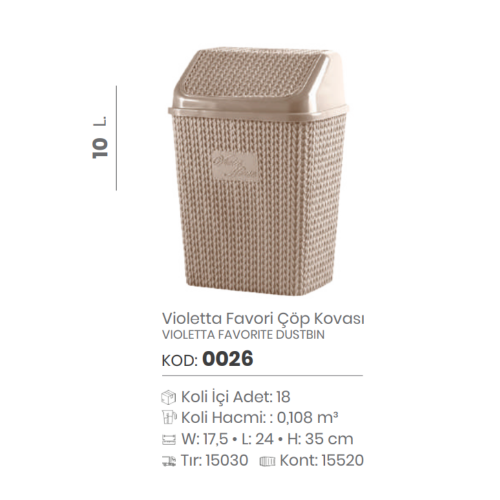 CUBO DE BASURA FAVORITO DE VIOLETTA