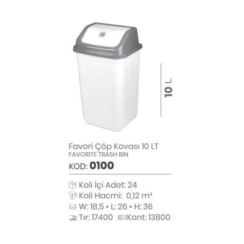 CUBO DE BASURA FAVORITO 10 LT