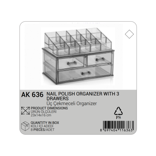 SET ORGANIZADOR LACO DE 3 CAJONES