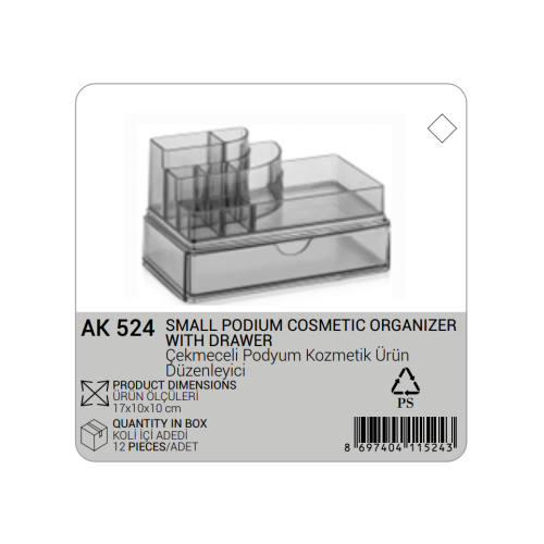SET PEQUEÑO ORGANIZADOR DE COSMÉTICOS PODIUM CON CAJÓN