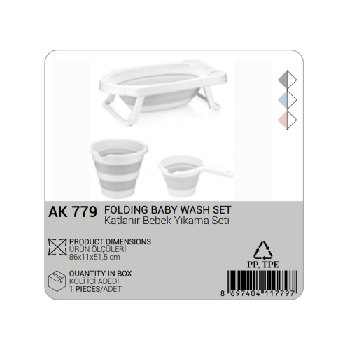 SET BAÑERA BEBÉ PLEGABLE 3 UD