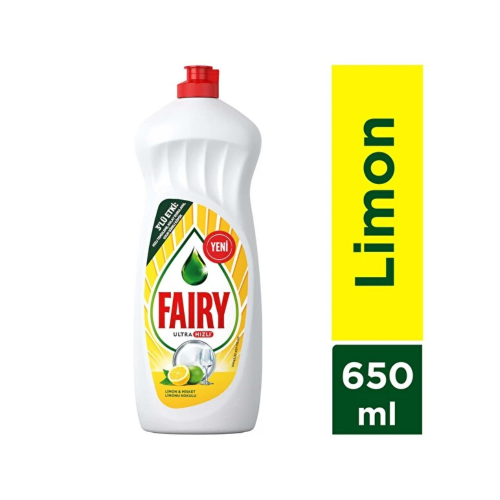 DETERGENTE LAVAVAJILLAS LÍQUIDO FAIRY 650 ML LIMÓN