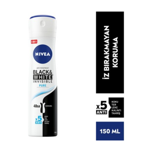 NIVEA SPRAY KDN INV B&W PURA 150ML
