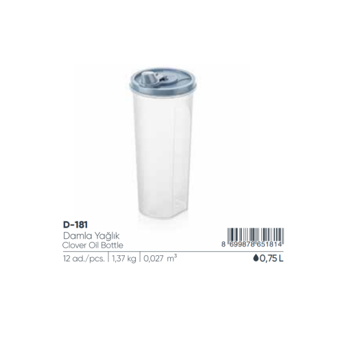 BOTELLA DE ACEITE DE TRÉBOL DAMLA 750 ML
