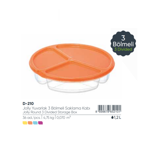 JOLLY 3 CAJA DIVIDIDA RAOUND STRORGE 1,2 lt