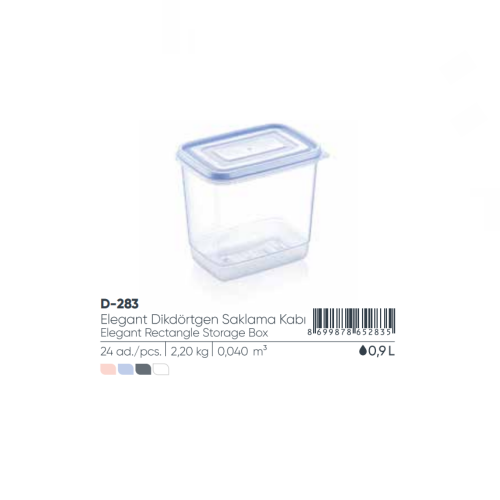 ELEGANTE CAJA DE ALMACENAJE RECTANGULAR 900 ml