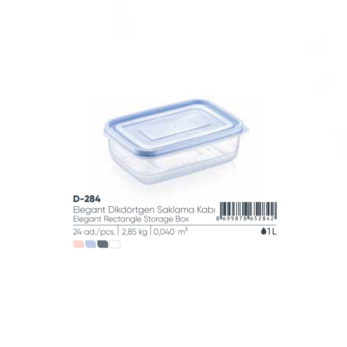 ELEGANTE CAJA DE ALMACENAMIENTO RECTANGULAR 1,0 lt