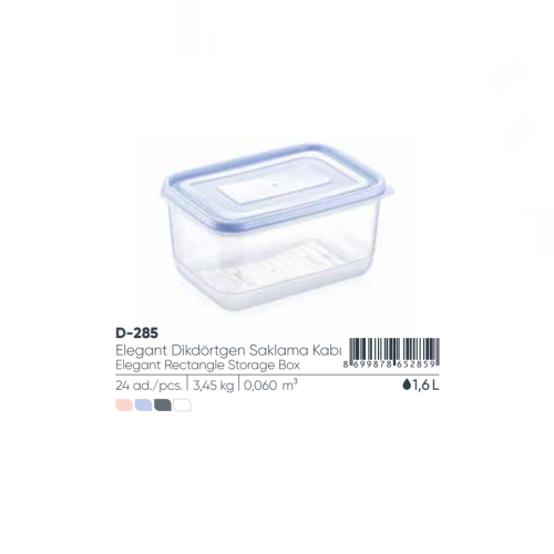ELEGANTE CAJA DE ALMACENAMIENTO RECTANGULAR 1,6 lt