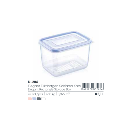 ELEGANTE CAJA DE ALMACENAMIENTO RECTANGULAR 2,1 lt