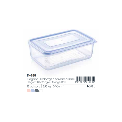 ELEGANTE CAJA DE ALMACENAMIENTO RECTANGULAR 3,8 lt