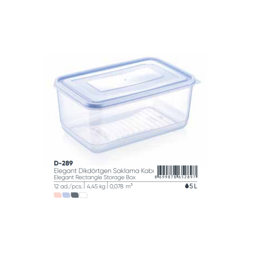 ELEGANTE CAJA DE ALMACENAMIENTO RECTANGULAR 5,0 lt