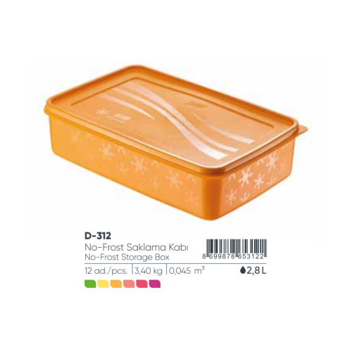 CAJA DE ALMACENAMIENTO ALASKA NO-FROST 2800 ml