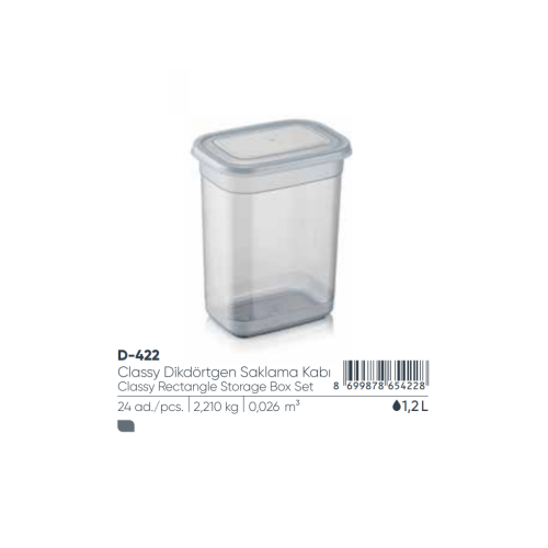 ELEGANTE CAJA DE ALMACENAMIENTO RECTANGULAR DE 1,20 LT
