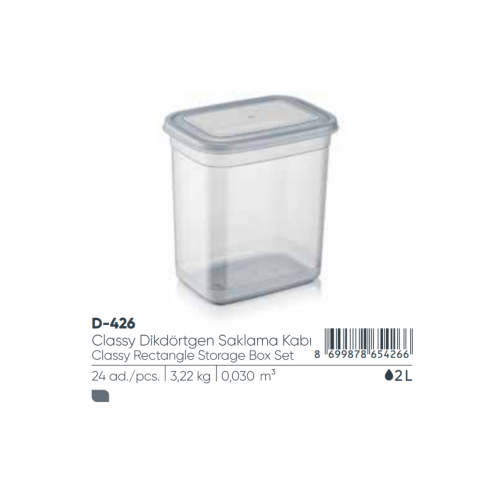 ELEGANTE CAJA DE ALMACENAMIENTO RECTANGULAR 2 LT