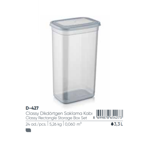 ELEGANTE CAJA DE ALMACENAMIENTO RECTANGULAR DE 3.3LT