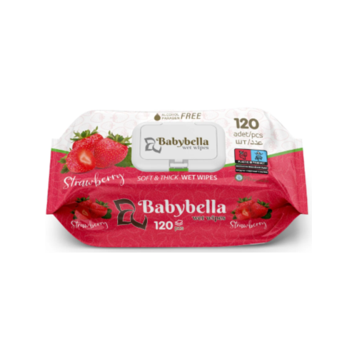 TOALLITAS HÚMEDAS BABYBELLA 120 PIEZAS (fresa)