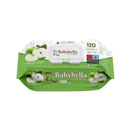 TOALLITAS HÚMEDAS BABYBELLA 120 PIEZAS (manzana)