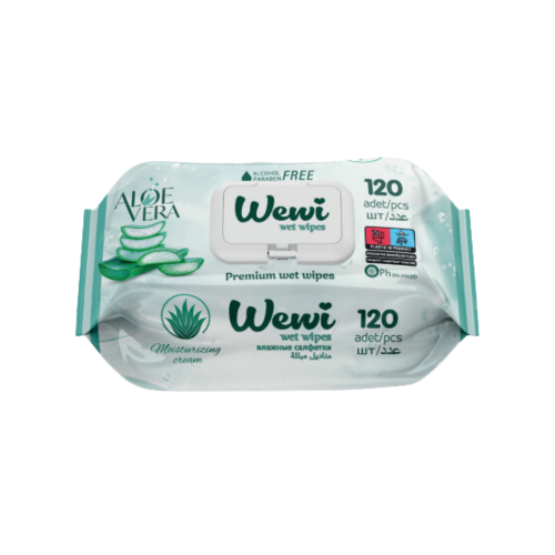 WEWİ TOALLITAS HÚMEDAS 120 PIEZAS (ALOE VERA)