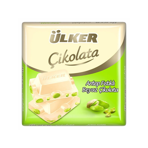 ÜLKER PISTACHO ENTERO CUADRADO CHOCOLATE BLANCO 65 GR