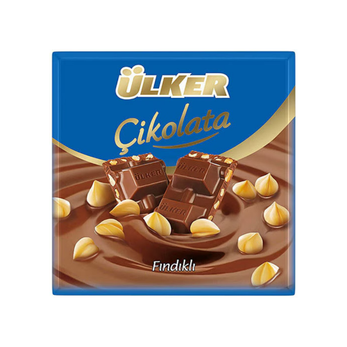 ÜLKER CHOCOLATE CON AVELLANAS CUADRADO 65 GR