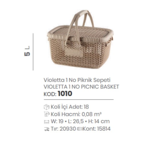 VIOLETTA 1 CESTA DE PICNIC
