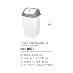 CUBO DE BASURA FAVORITO 5 LT