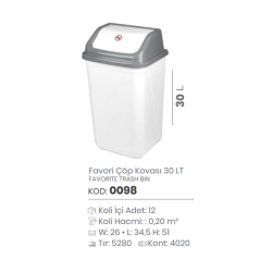 CUBO DE BASURA FAVORITO 30 LT