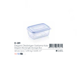 ELEGANTE CAJA DE ALMACENAJE RECTANGULAR 450 ml
