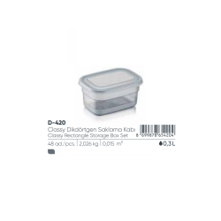 ELEGANTE CAJA DE ALMACENAMIENTO RECTANGULAR DE 0,3 LT