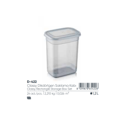 ELEGANTE CAJA DE ALMACENAMIENTO RECTANGULAR DE 1,20 LT